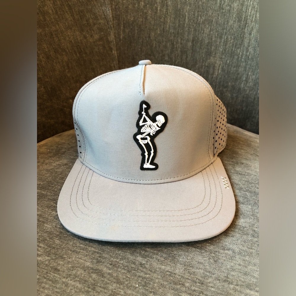 True Linkswear Grey Skeleton Golf Patch Snapback Hat OS